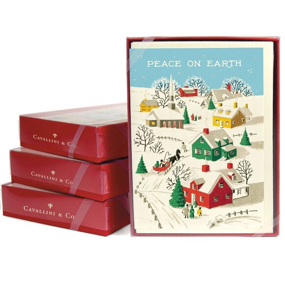 Cavallini & Co. Peace on Earth Christmas Boxed Notecards - Picture 1 of 3